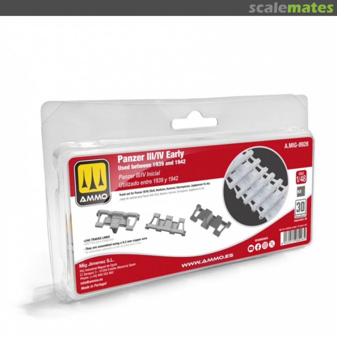 Boxart Panzer III/IV Early, 1939-1942 track set A.MIG-8928 Ammo by Mig Jimenez Boxart Panzer III/IV Early, 1939-1942 track set A.MIG-8928 Ammo by Mig Jimenez