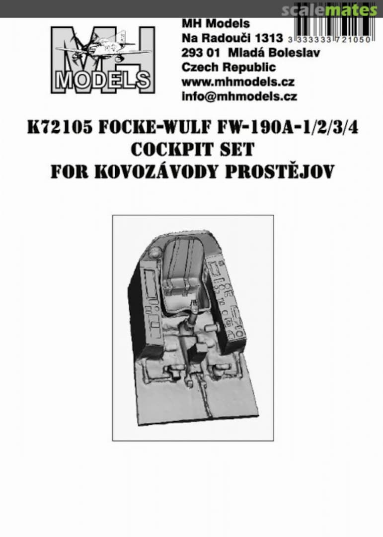 Boxart Focke-Wulf Fw-190A-1/2/3/4 cockpit set K72105 MH Models Boxart Focke-Wulf Fw-190A-1/2/3/4 cockpit set K72105 MH Models