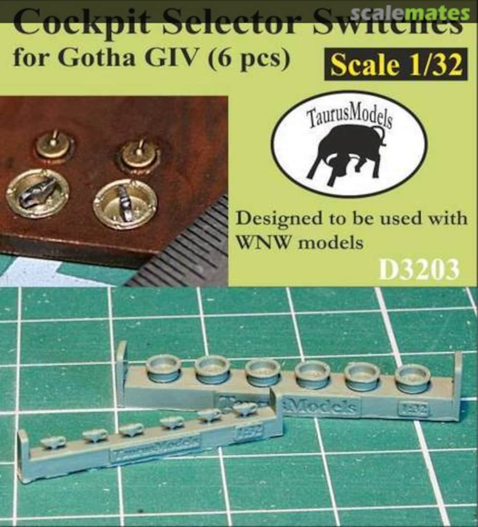 Boxart Cockpit Selector Switches (6 pcs) D3203 Taurus Models Boxart Cockpit Selector Switches (6 pcs) D3203 Taurus Models
