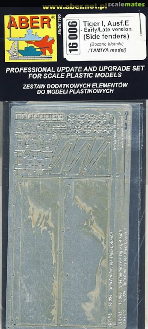 Boxart Side fenders for Tiger I, Ausf.E (Early, Late version) 16006 Aber Boxart Side fenders for Tiger I, Ausf.E (Early, Late version) 16006 Aber