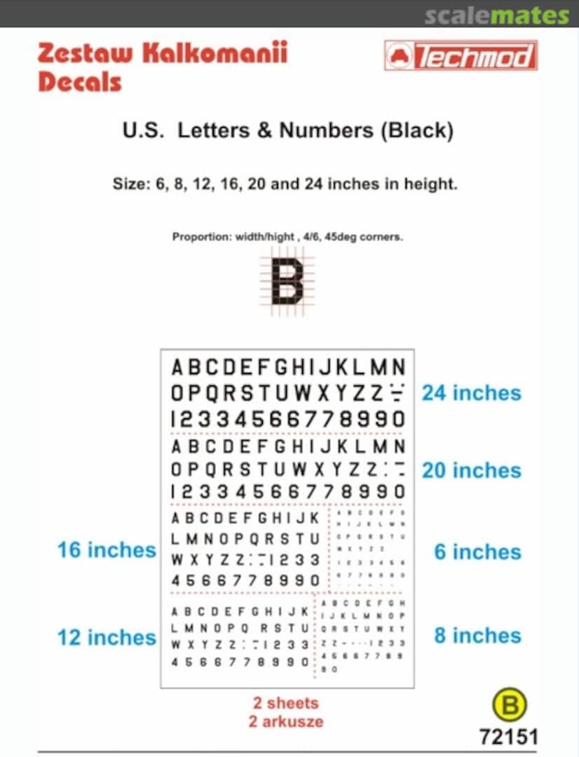 Boxart U.S. Letters & Numbers Black 72151 Techmod Boxart U.S. Letters & Numbers Black 72151 Techmod