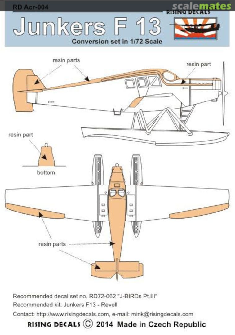 Boxart Junkers F 13 RD Acr-004 Rising Decals