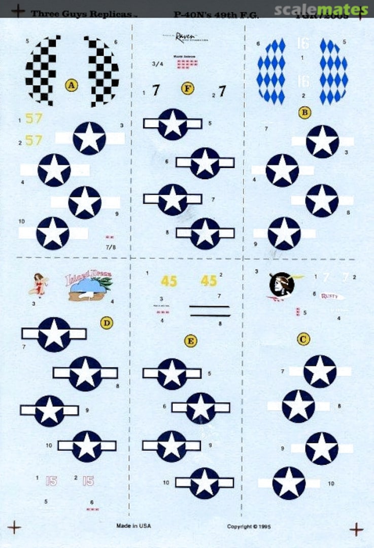 Boxart P-40N's 49th Fighter Group TGR72005 Three Guys Replicas Boxart P-40N's 49th Fighter Group TGR72005 Three Guys Replicas