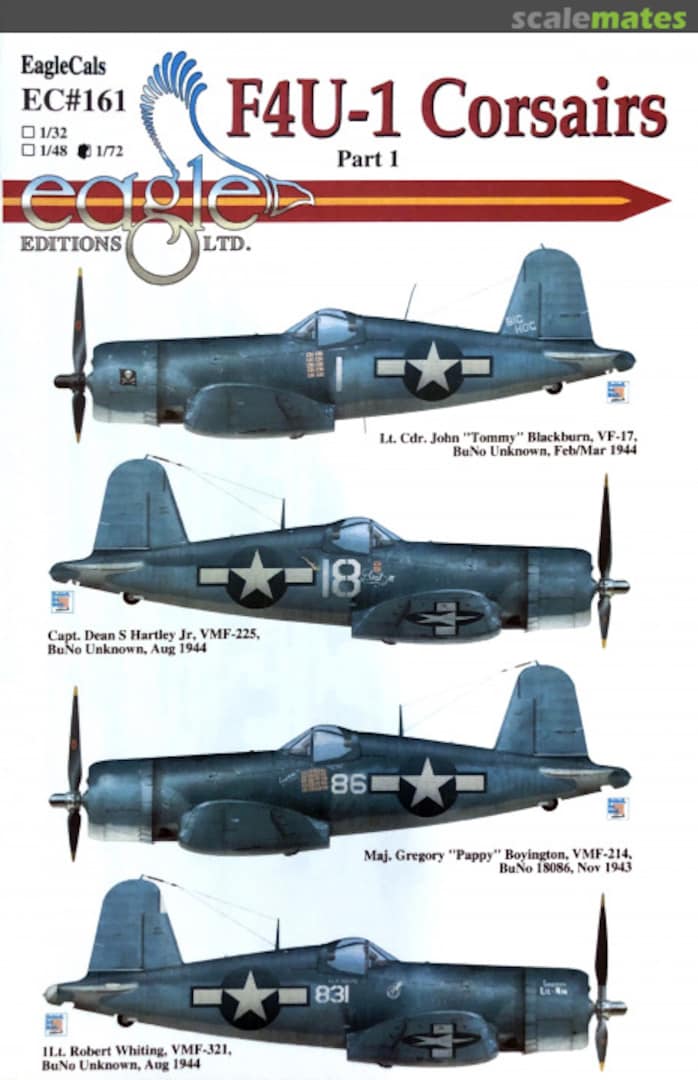 Boxart F4U-1 Corsair Part 1 EagleCals EC72-161 Eagle Editions Boxart F4U-1 Corsair Part 1 EagleCals EC72-161 Eagle Editions