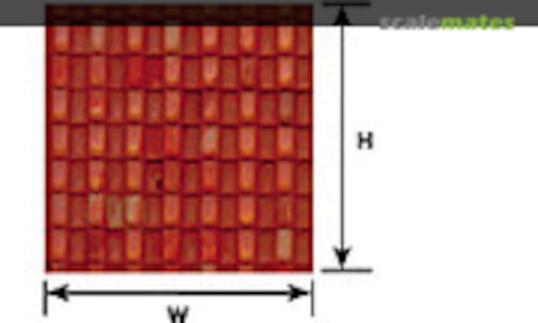 1:48 Spanish Tile Roof Patterned Sheet (175 x 300 x 0.5mm) (Plastruct 91637) 91637