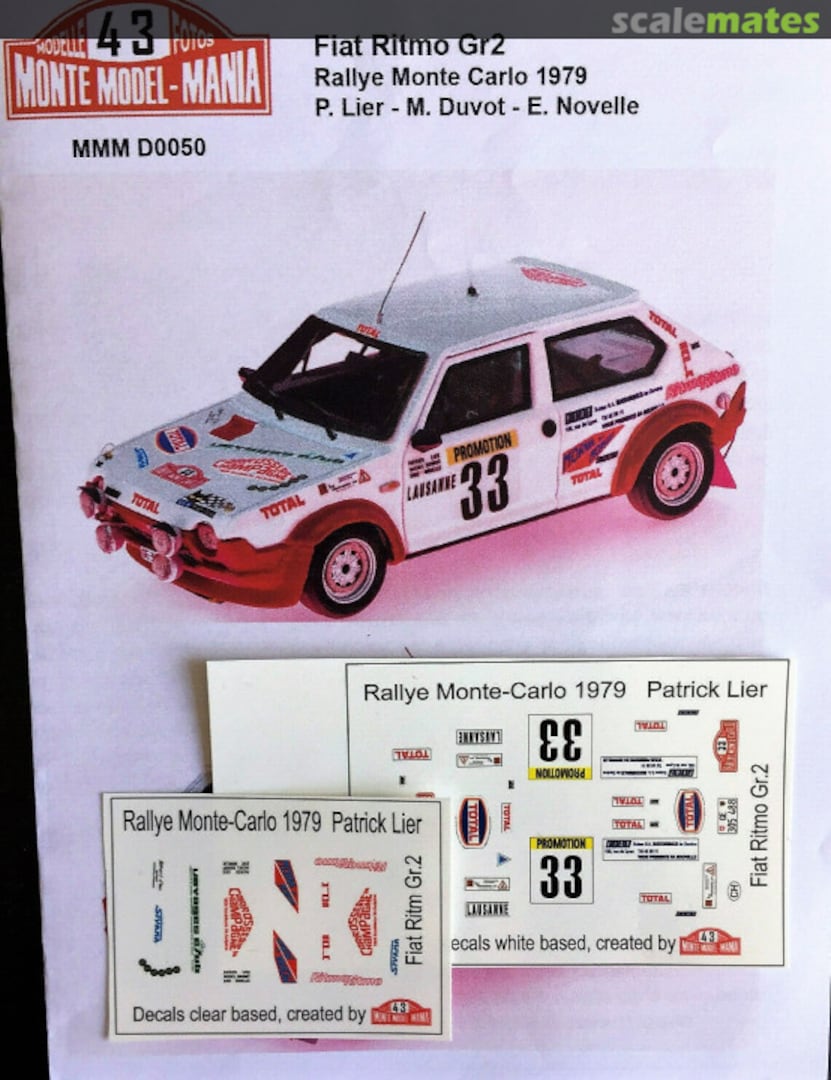 Boxart Fiat Ritmo (GE 305 488) "TOTAL" MMMD0050 Monte Model-Mania Boxart Fiat Ritmo (GE 305 488) "TOTAL" MMMD0050 Monte Model-Mania