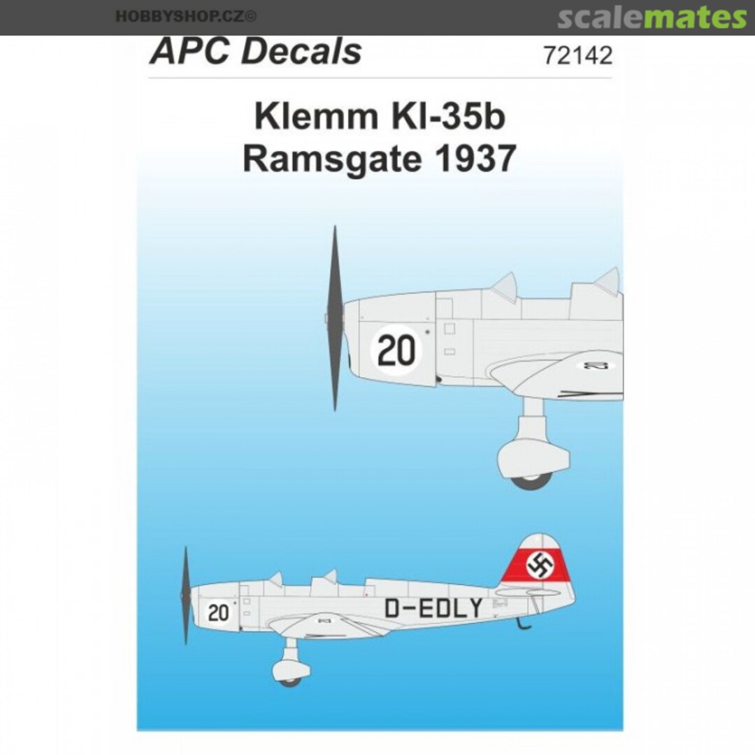 Boxart Klemm Kl-35b Ramsgate 1937 APC72142 APC Decals Boxart Klemm Kl-35b Ramsgate 1937 APC72142 APC Decals