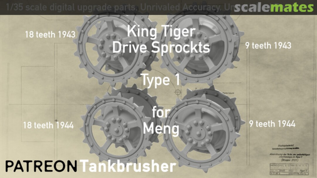 Boxart King Tiger Drive Sprockets Type 1 352401003 Tankbrusher Scale Modeling Boxart King Tiger Drive Sprockets Type 1 352401003 Tankbrusher Scale Modeling
