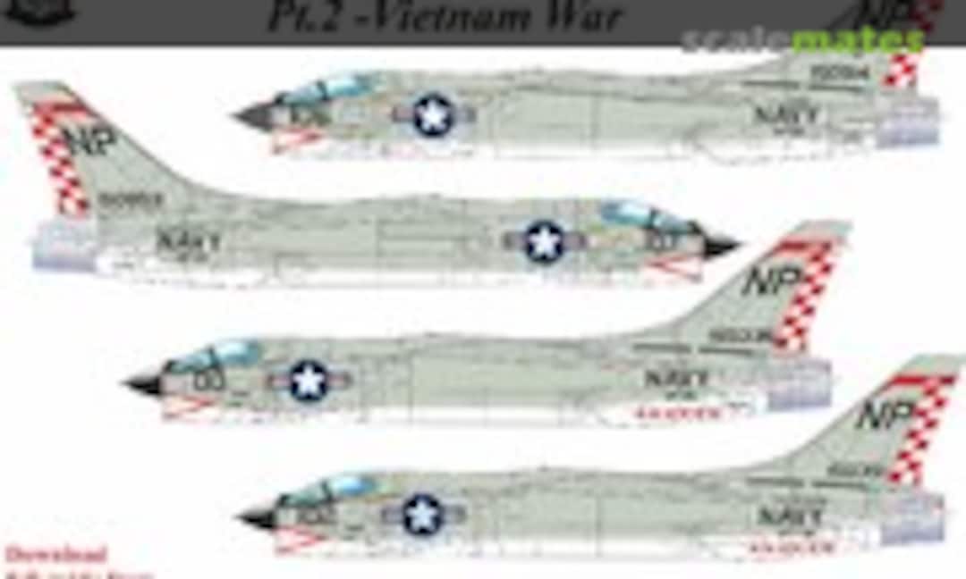 1:48 F-8E Crusader VF-211 Checkmates Pt.2 with stencils, FFA (removable film) (UpRise Decal UR48232) UR48232