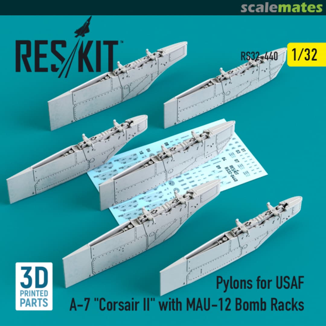 Boxart Pylons for USAF A-7 Corsair II w/ MAU-12 Bomb Racks RS32-0440 ResKit Boxart Pylons for USAF A-7 Corsair II w/ MAU-12 Bomb Racks RS32-0440 ResKit