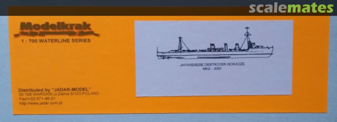 Boxart Japanese Destroyer "Isokadze" Mks - J 053 Modelkrak Boxart Japanese Destroyer "Isokadze" Mks - J 053 Modelkrak