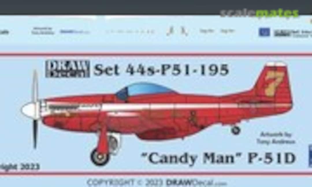 1:144 “Candyman” P-51D (Draw Decal 44-P51-195) 44-P51-195