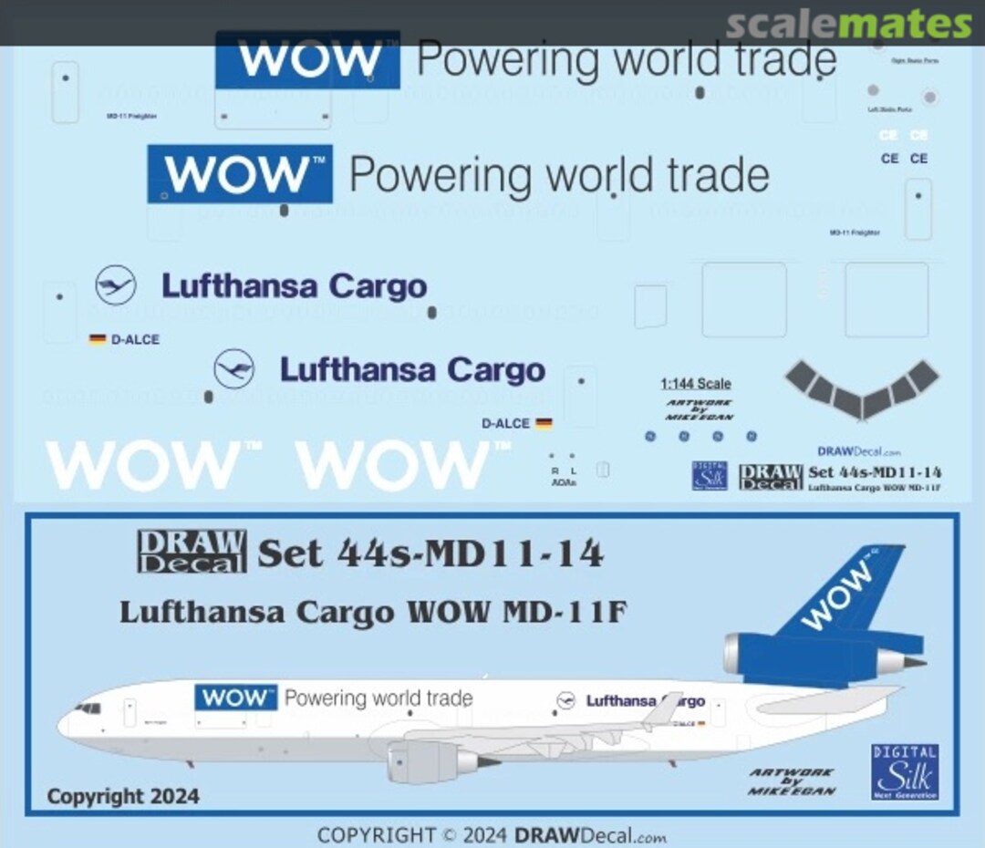 Boxart Lufthansa Cargo WOW MD11F 44-MD11-14 Draw Decal