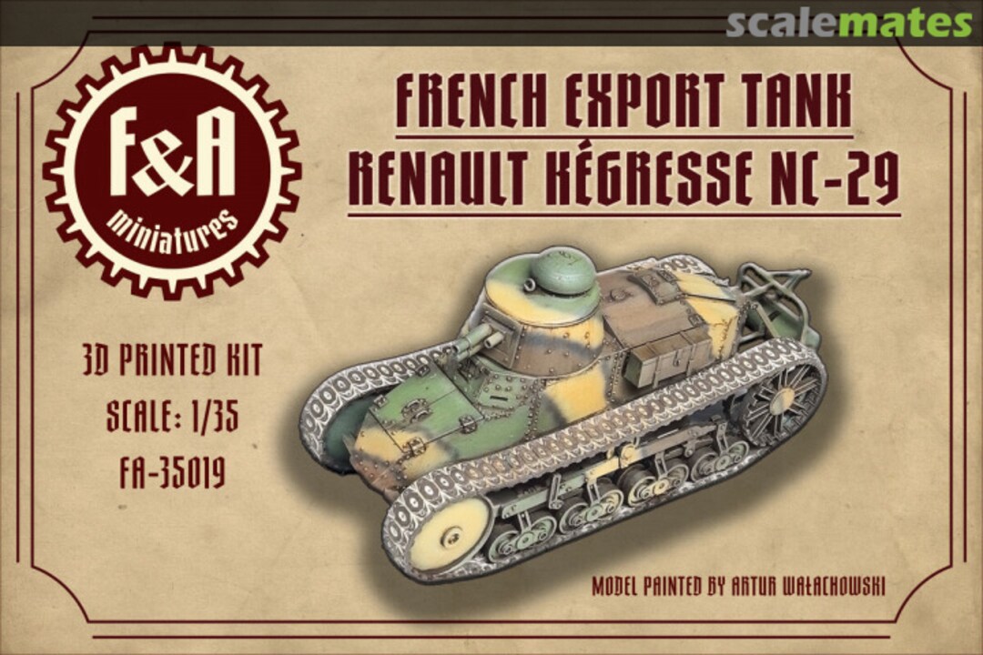 Boxart French Export Tank - Renault Kégresse NC-29 FA-35019 F&A Miniatures