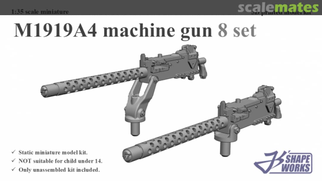 Boxart M1919A4 machine gun (8 set) JS35A026 Js' Shapeworks Boxart M1919A4 machine gun (8 set) JS35A026 Js' Shapeworks