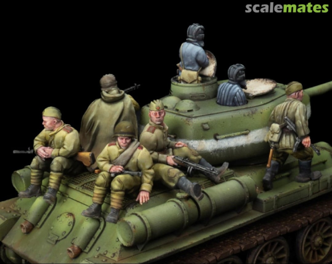 Boxart Soviet soldiers on tank - WWII (1 set / 3D-Printed) 56200109 EMP3d Boxart Soviet soldiers on tank - WWII (1 set / 3D-Printed) 56200109 EMP3d