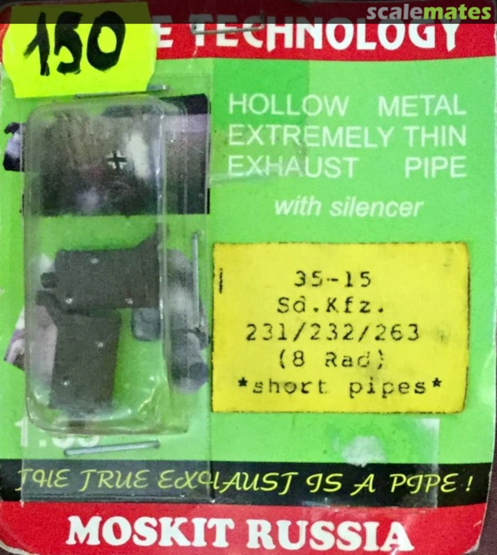 Boxart Exhaust pipe with silencer for Sd.Kfz. 231, 232, 261 (8 rad) 35-15 Moskit Boxart Exhaust pipe with silencer for Sd.Kfz. 231, 232, 261 (8 rad) 35-15 Moskit