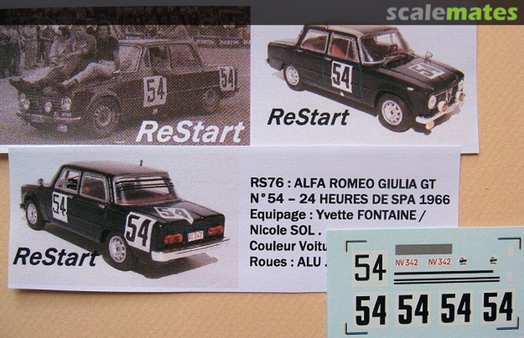 Boxart Alfa Romeo Giulia 1300 TI RS76 ReStart Boxart Alfa Romeo Giulia 1300 TI RS76 ReStart