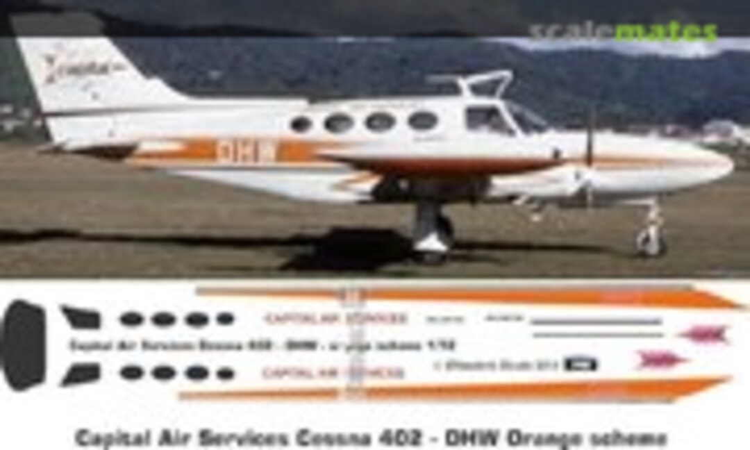1:72 Cessna 402 - Capital Air Services DHW Orange (Oldmodels Decals OMD0561) OMD0561
