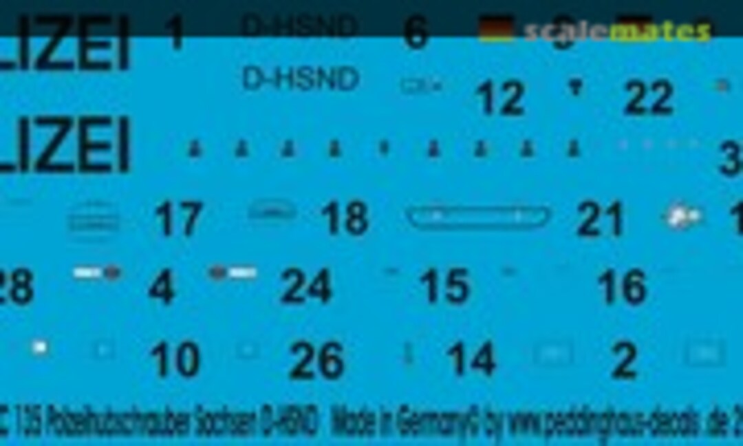 1:72 EC 135 Polizeihubschrauber Sachsen D-HSND (Peddinghaus-Decals EP 2396) EP 2396