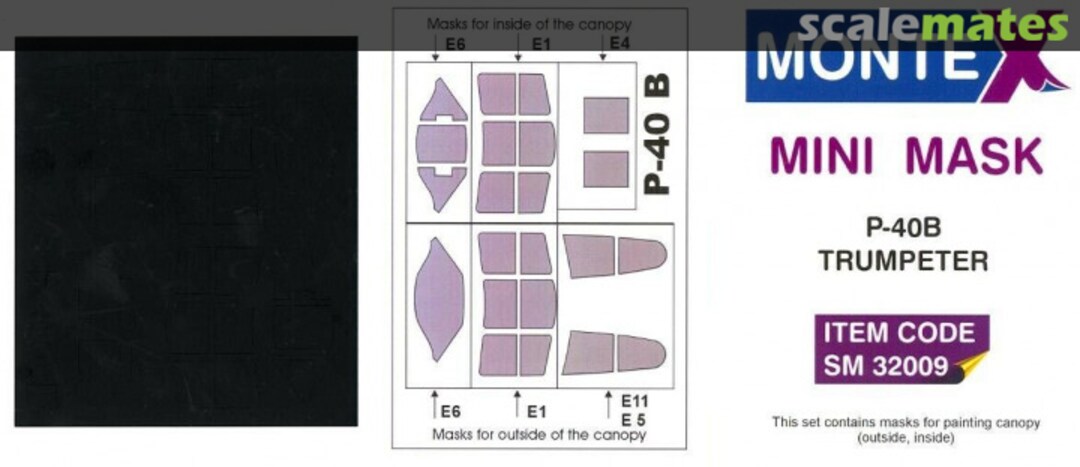 Boxart Curtiss P-40B Warhawk Canopy Mask SM32009 Montex Boxart Curtiss P-40B Warhawk Canopy Mask SM32009 Montex