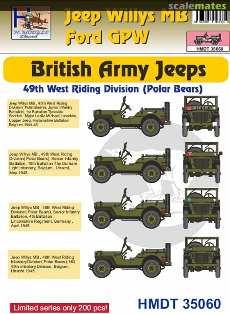 Boxart British Army Jeeps - 49th West Riding Division (Polar Bears) HMDT 35060 ASK Boxart British Army Jeeps - 49th West Riding Division (Polar Bears) HMDT 35060 ASK