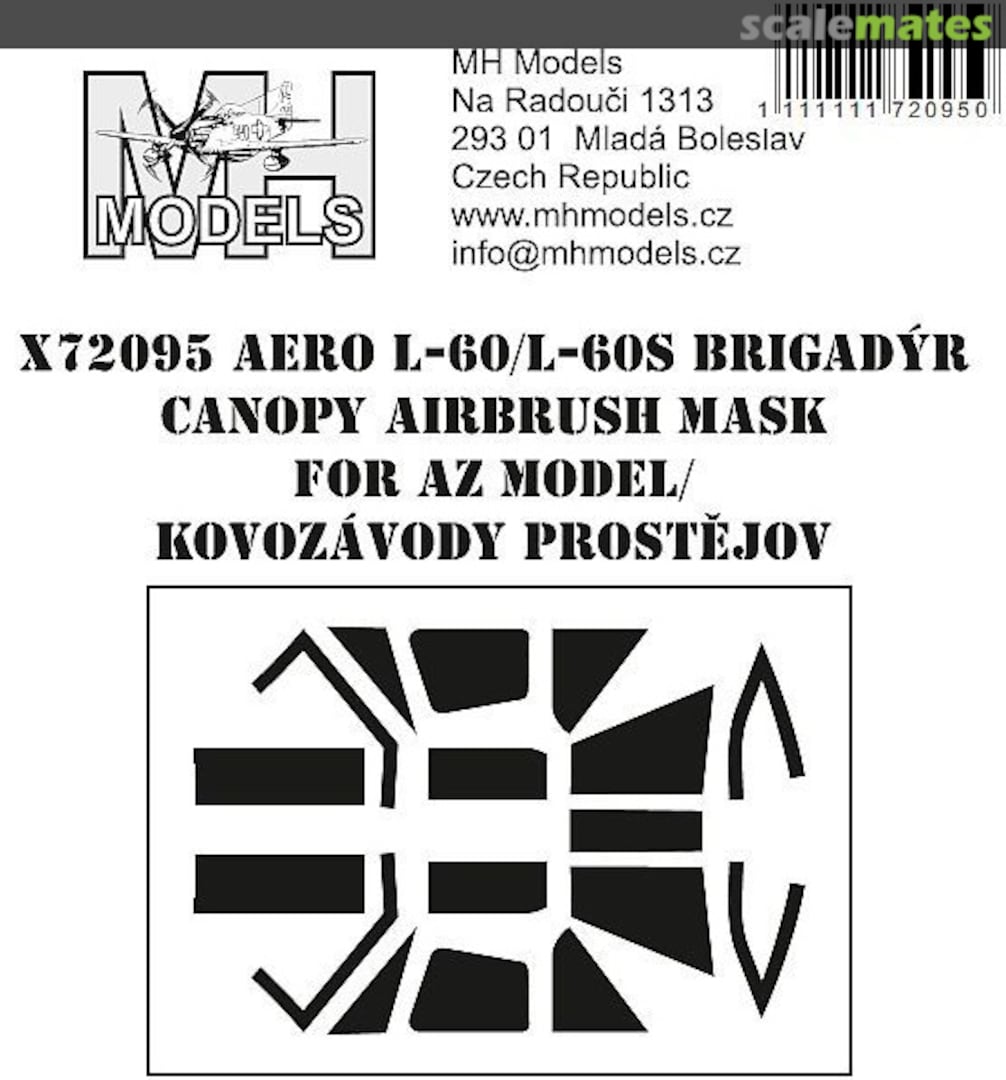 Boxart Aero L-60/L-60S Brigadýr Canopy Airbrush Mask X72095 MH Models Boxart Aero L-60/L-60S Brigadýr Canopy Airbrush Mask X72095 MH Models
