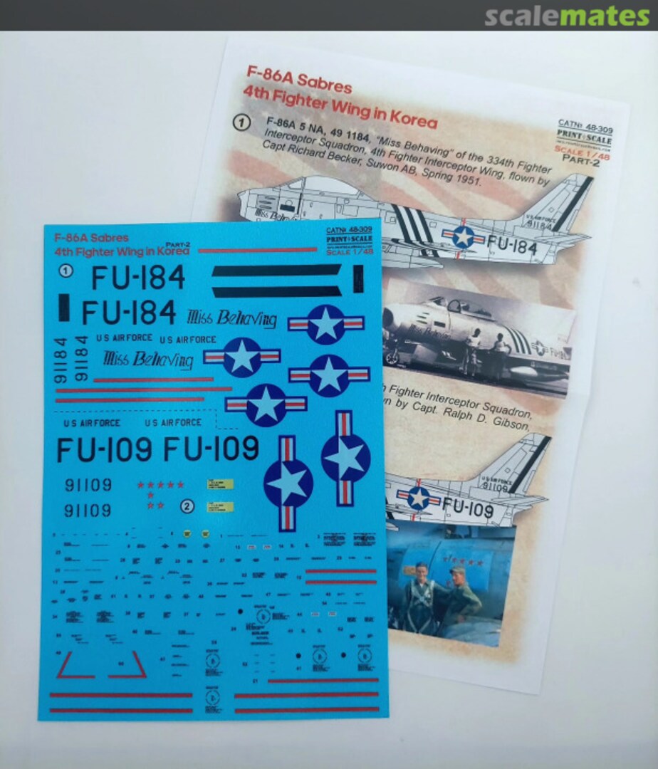 Boxart F-86A Sabres 48-309 Print Scale