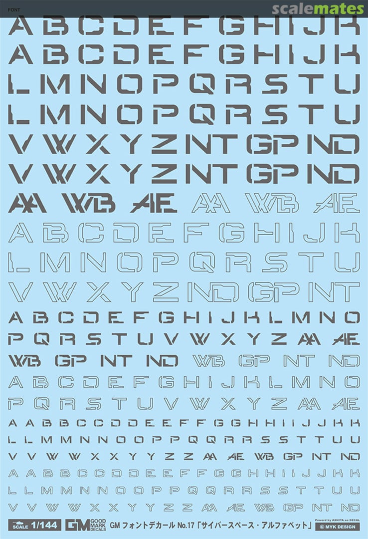 Boxart GM Font Decal No.17 Cyberspace Alphabet [Dark Gray] GM-842 MYK Design