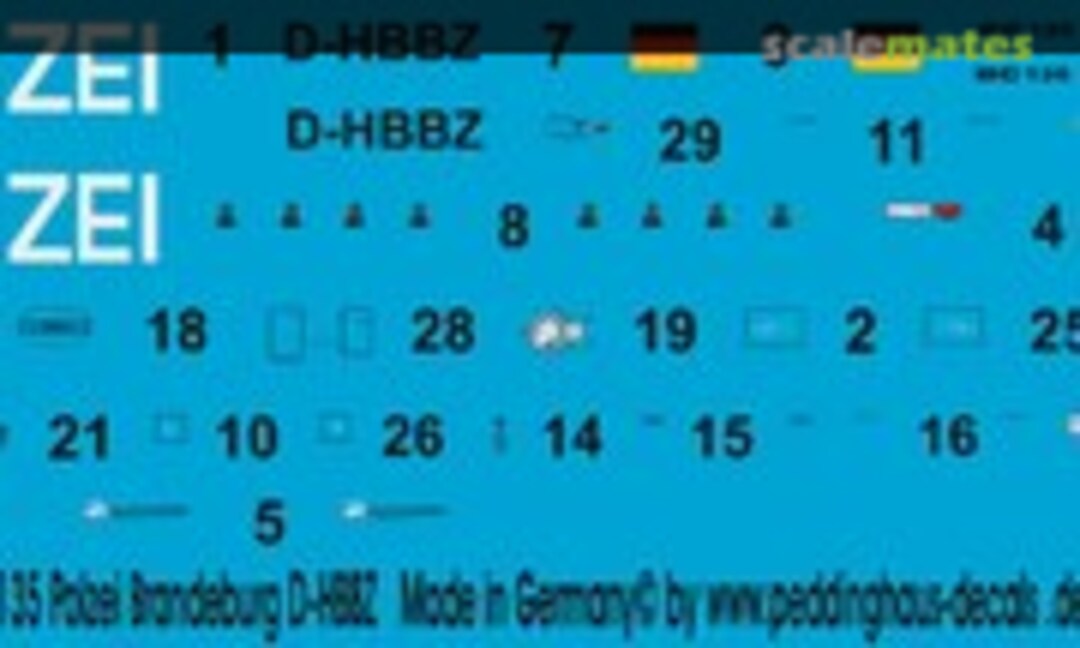 1:72 EC 135 Polizei Brandenburg D-HBBZ (Peddinghaus-Decals EP 2395) EP 2395