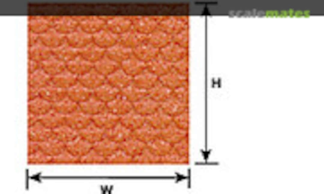 1:48 Scalloped Edge Tile Roof Patterned Sheet (175 x 300 x 0.5mm) (Plastruct 91651) 91651