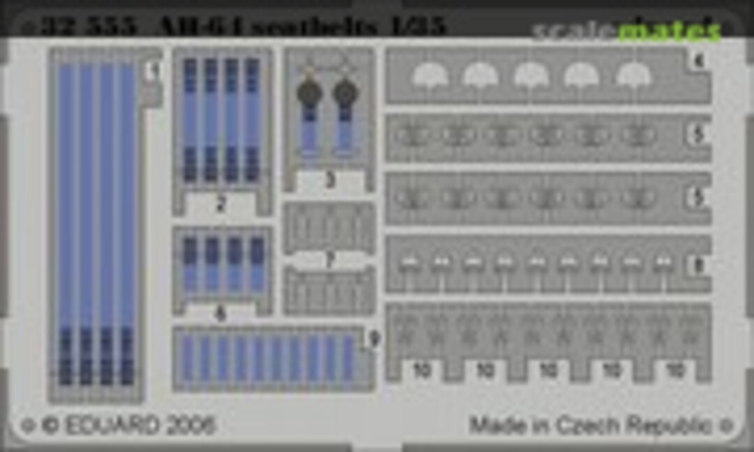 1:35 Boeing AH-64 seatbelts (Eduard 32555)