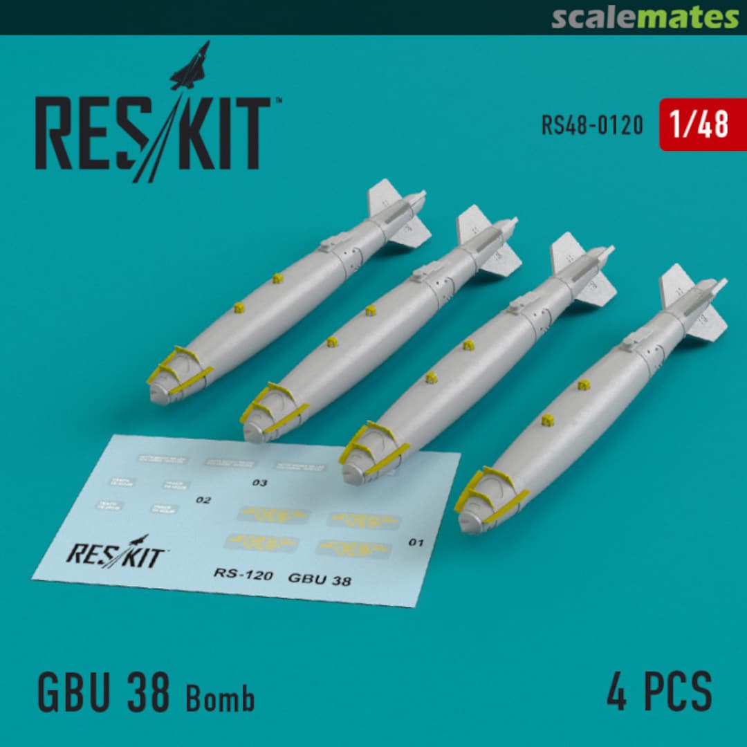 Boxart GBU 38 Bomb (4 pcs) RS48-0120 ResKit