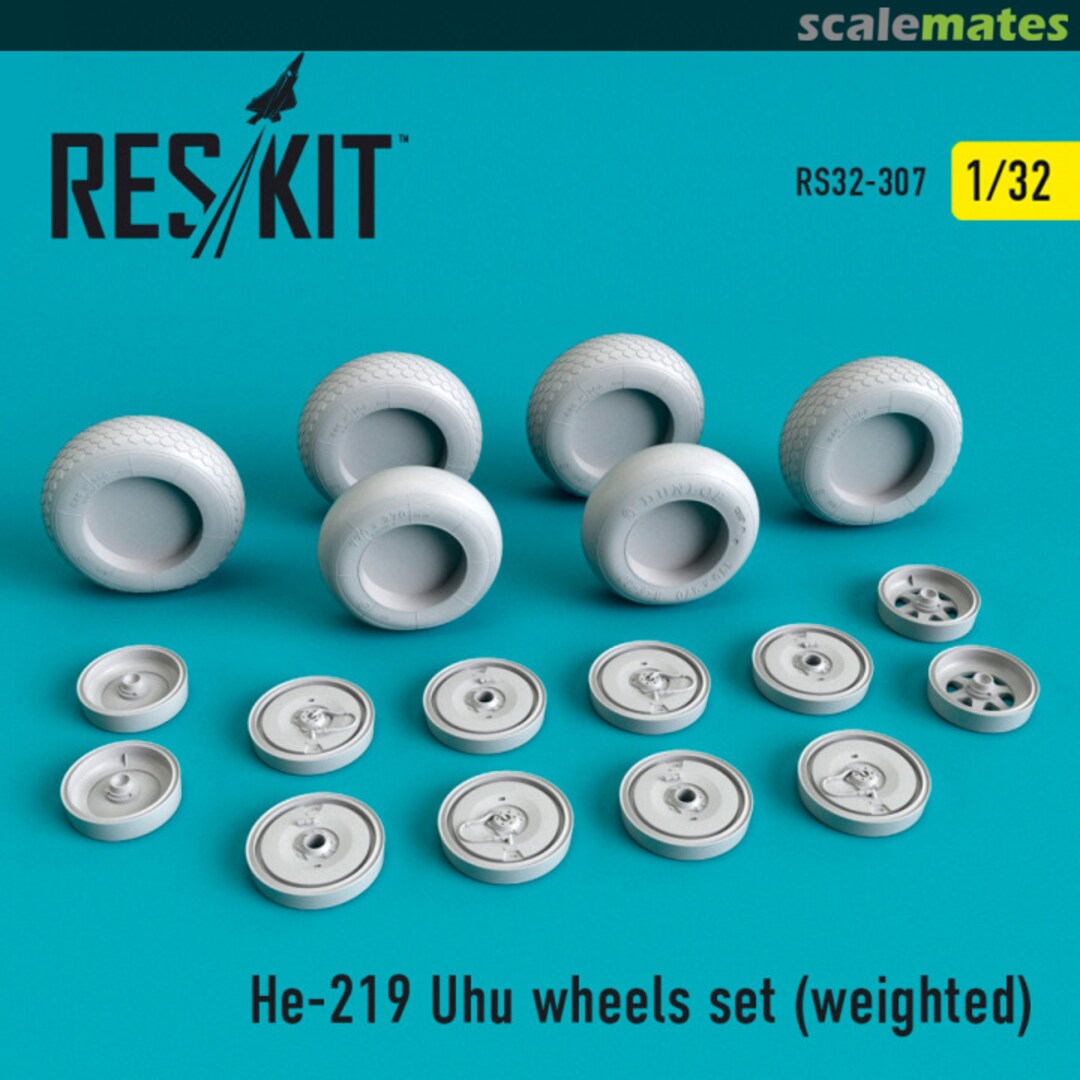 Boxart He-219 Uhu wheels set weighted RS32-0307 ResKit