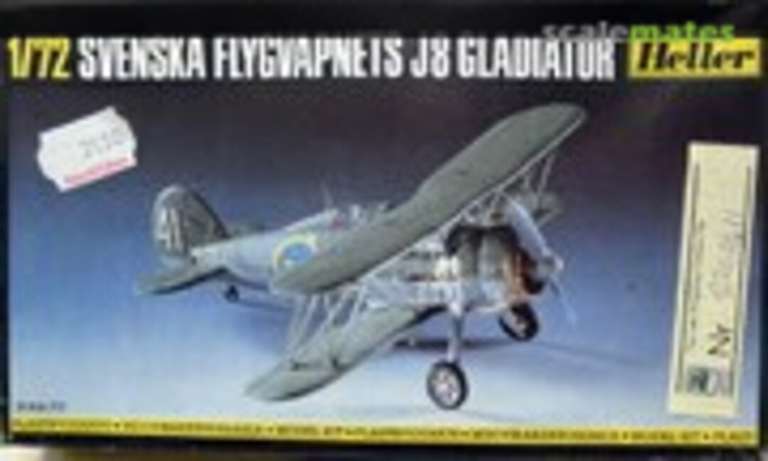 1:72 Svenska Flygvapnets J8 Gladiator (Heller 299)