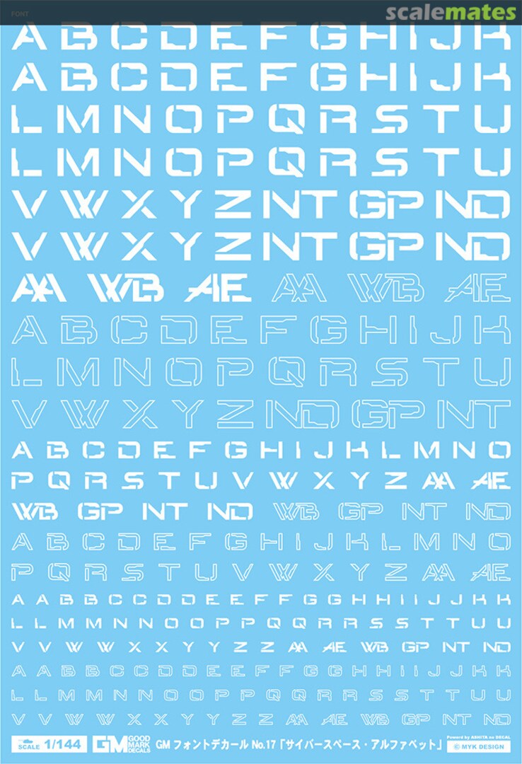 Boxart GM Font Decal No.17 Cyberspace Alphabet [White] GM-844 MYK Design