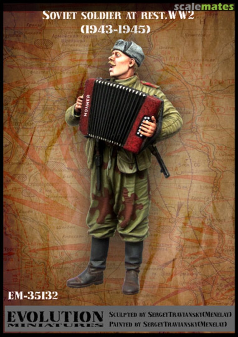 Boxart Soviet Soldier at rest EM-35132 Evolution Miniatures Boxart Soviet Soldier at rest EM-35132 Evolution Miniatures