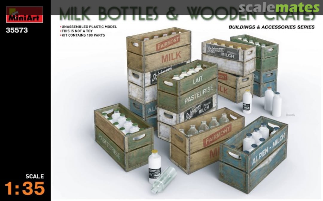Boxart Milk Bottles & Wooden Crates 35573 MiniArt