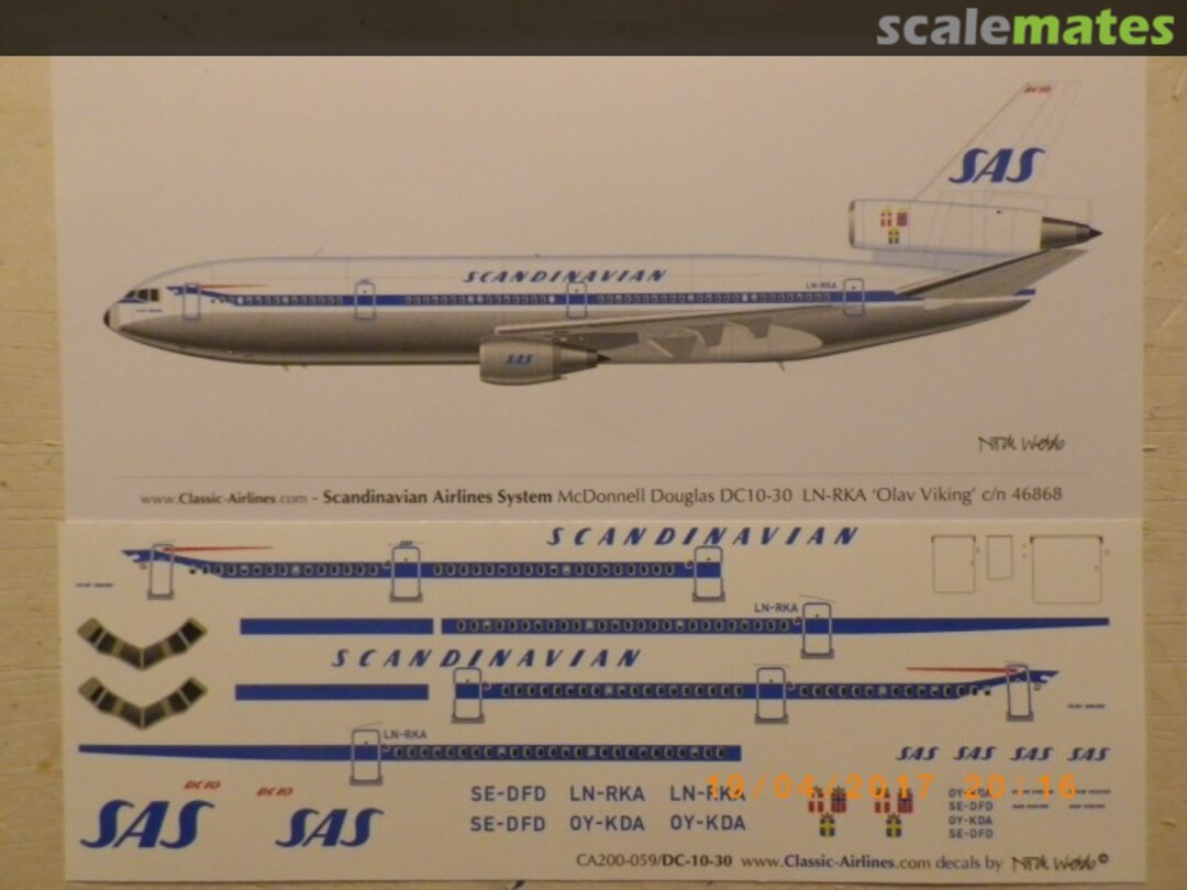 Boxart SAS DC-10 CA200-059 Classic Airlines Boxart SAS DC-10 CA200-059 Classic Airlines