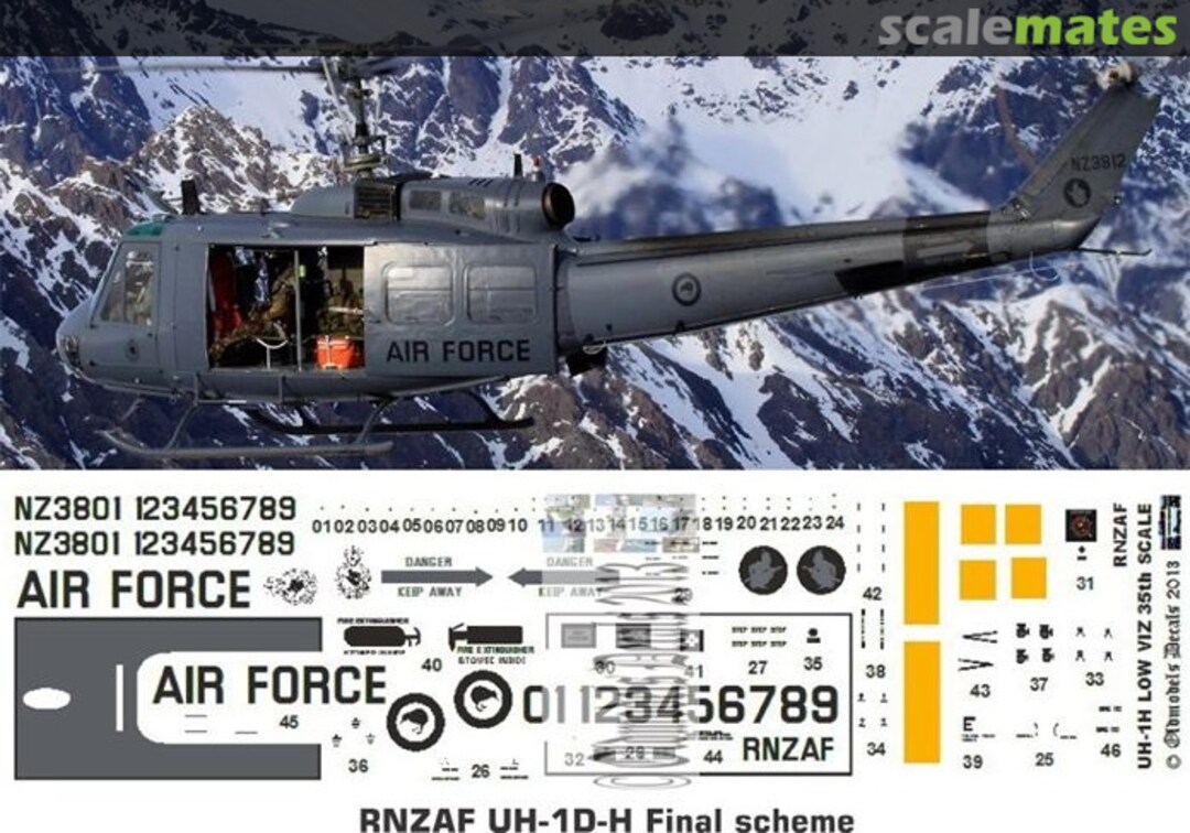 Boxart RNZAF UH-1D/H final scheme OMD0382D Oldmodels Decals Boxart RNZAF UH-1D/H final scheme OMD0382D Oldmodels Decals