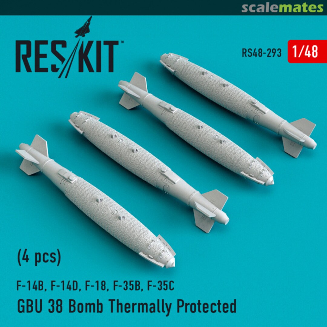 Boxart GBU-38 bomb thermally protected (4 pcs) RS48-0293 ResKit Boxart GBU-38 bomb thermally protected (4 pcs) RS48-0293 ResKit