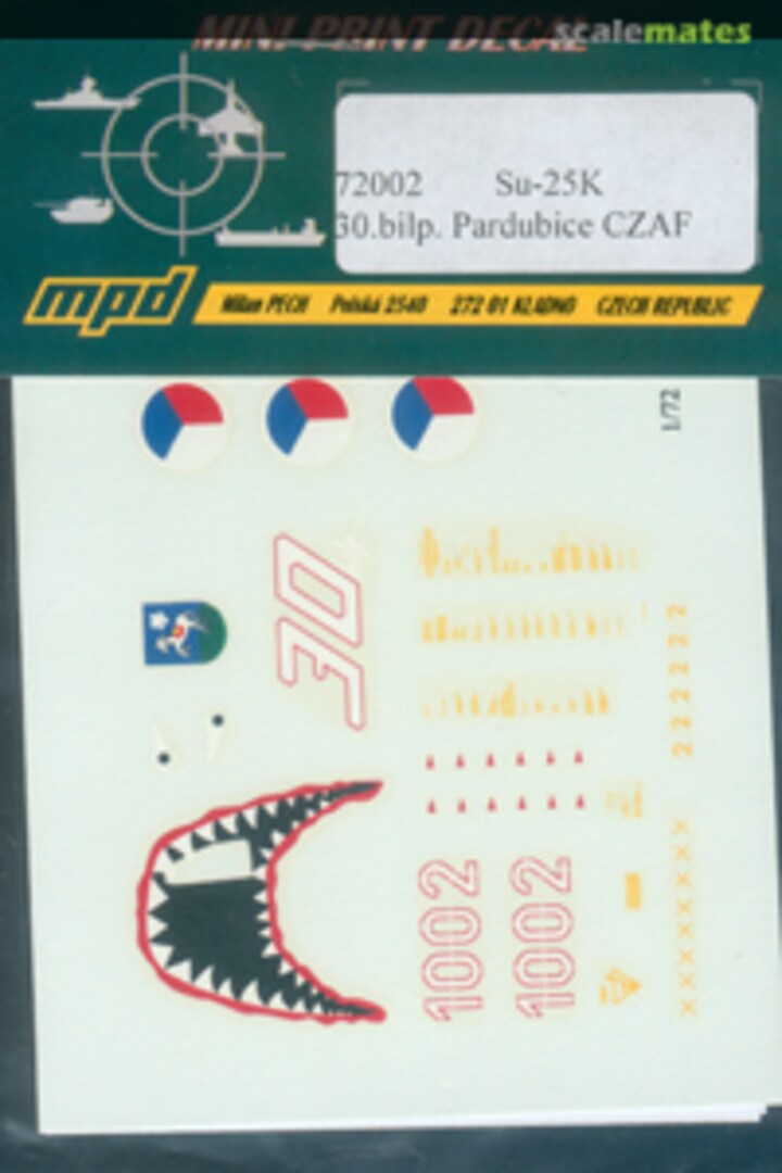 Boxart Su-25K CZAF 72002 Mini Print Decal Boxart Su-25K CZAF 72002 Mini Print Decal