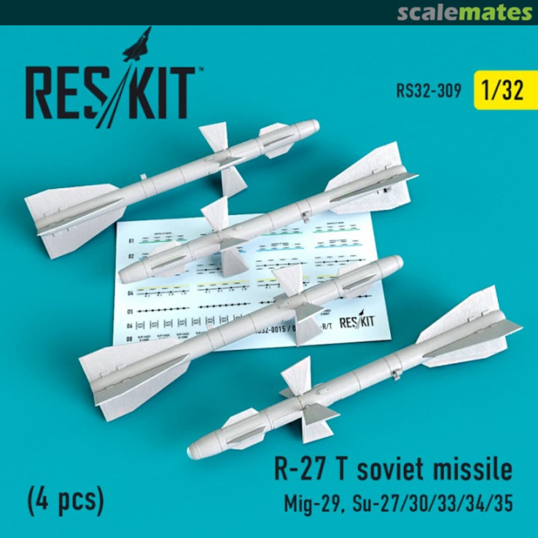 Boxart R-27 T soviet missile 4 pcs Mig-29, Su-27/ 30/ 33/ 34/ 35 RS32-0309 ResKit Boxart R-27 T soviet missile 4 pcs Mig-29, Su-27/ 30/ 33/ 34/ 35 RS32-0309 ResKit