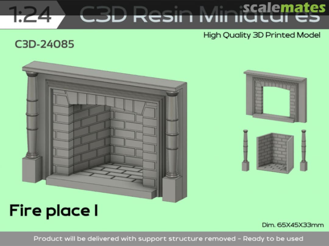 Boxart Fire Place Type I, 1/24 C3D-24085 C3D Resin Miniatures Boxart Fire Place Type I, 1/24 C3D-24085 C3D Resin Miniatures