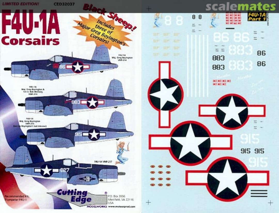 Boxart F4U-1A Corsairs CED32037 Cutting Edge Modelworks Boxart F4U-1A Corsairs CED32037 Cutting Edge Modelworks