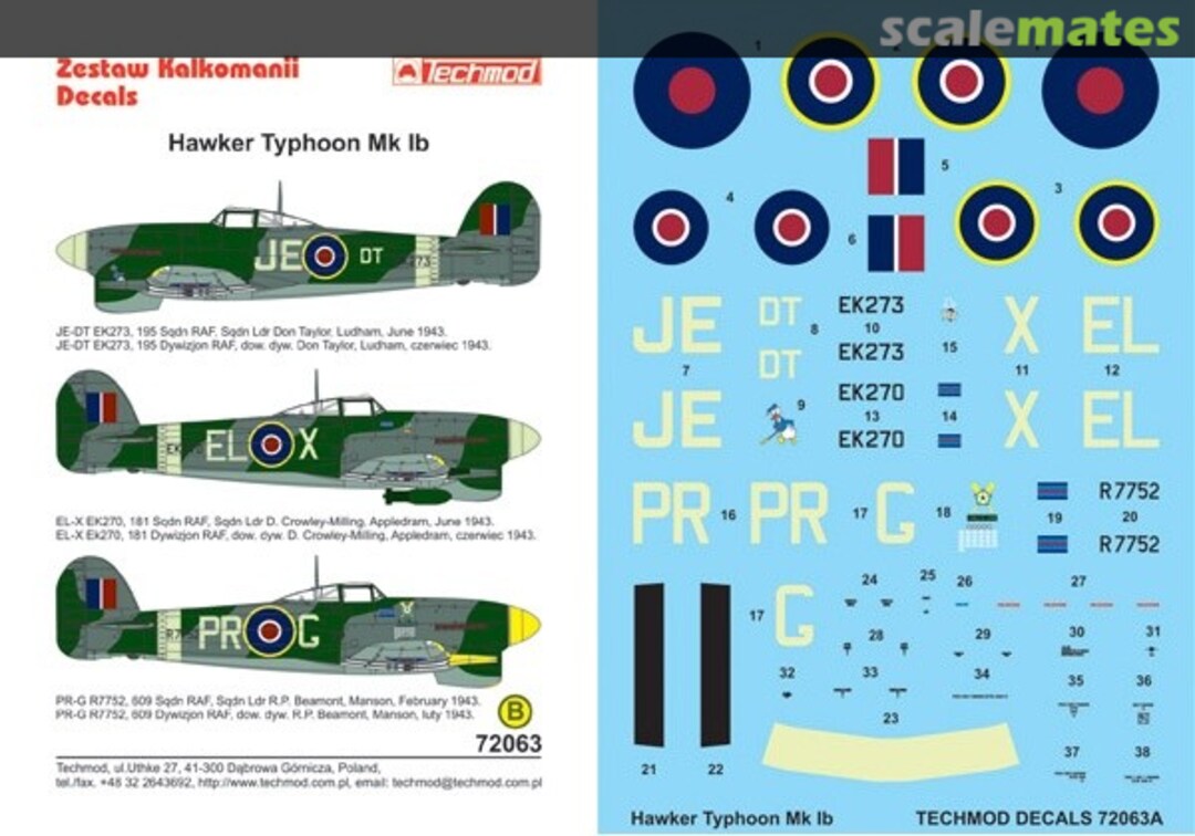 Boxart Hawker Typhoon Mk Ib 72063 Techmod Boxart Hawker Typhoon Mk Ib 72063 Techmod