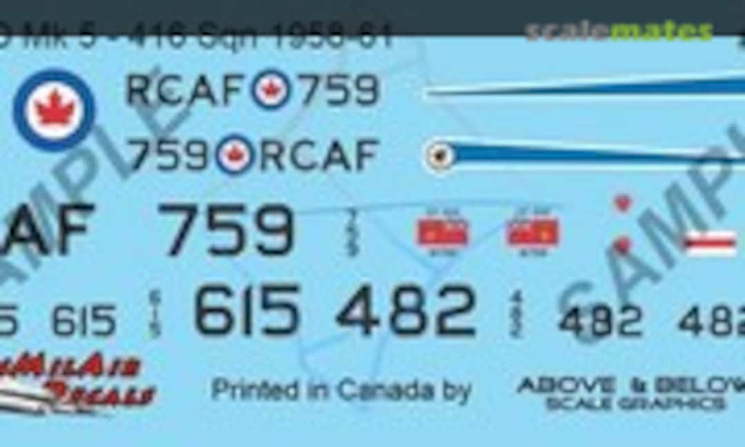 1:72 Avro CF-100 Canuck Mk. 5 - 416 Sqn (1956-61) (Above & Below Graphics 624) 624
