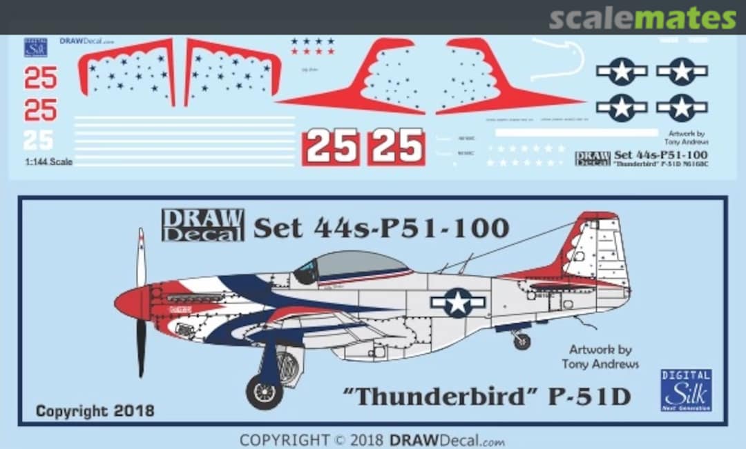 Boxart P-51D “Thunderbird” 44-P51-100 Draw Decal Boxart P-51D “Thunderbird” 44-P51-100 Draw Decal