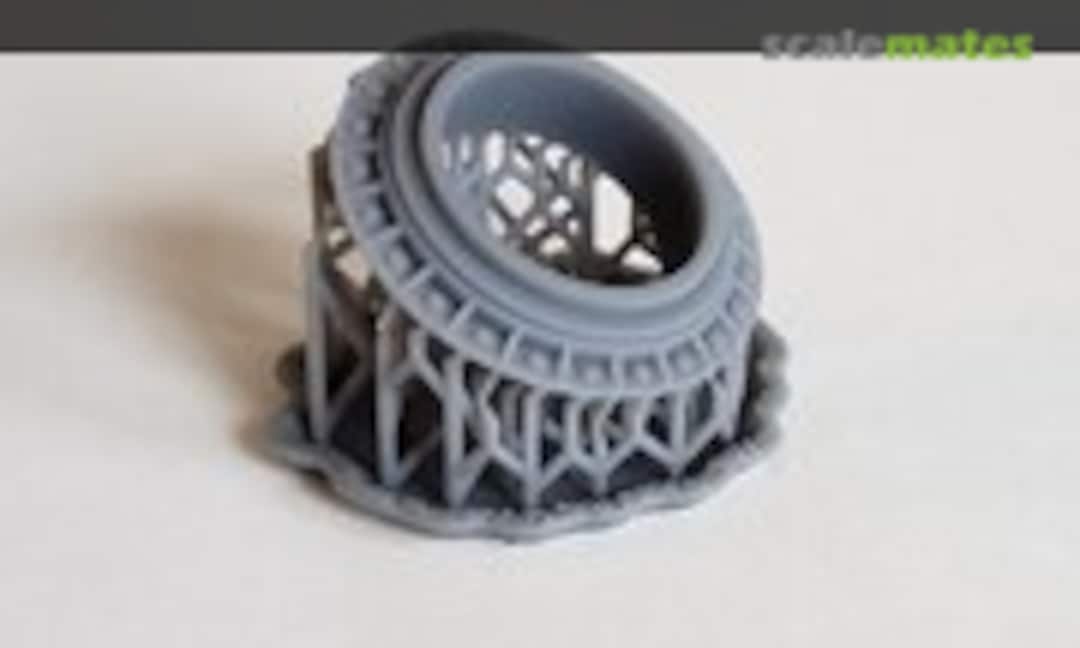 1:72 Ring Stand, flat, for 5"/38 Single-gun Mounts (Fletcher class, DEs, etc.) (Model Monkey 72-ringstand-flat) 72-ringstand-flat