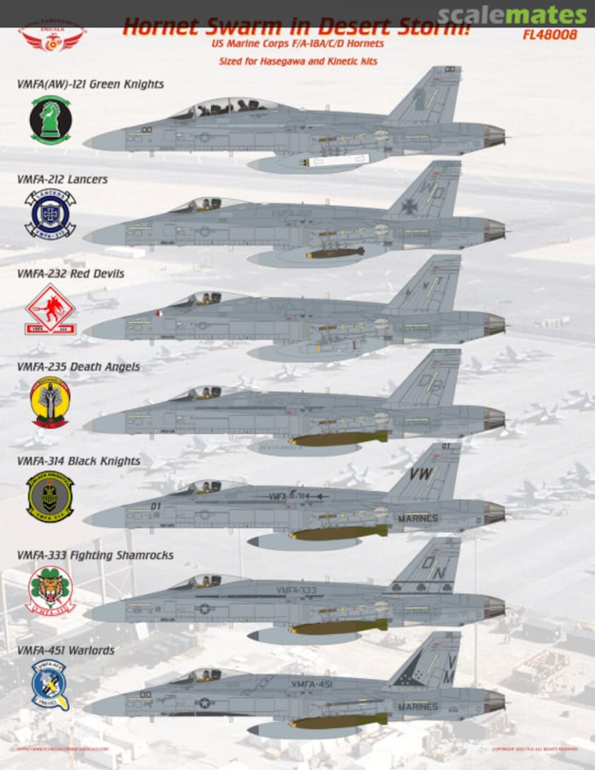 Boxart Hornet Swarm in Desert Storm! FL48008 Flying Leathernecks Boxart Hornet Swarm in Desert Storm! FL48008 Flying Leathernecks